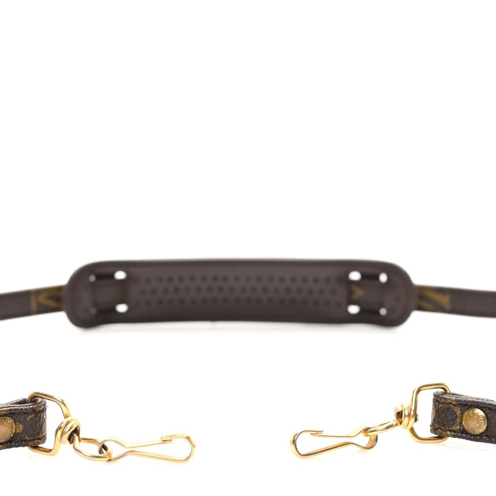 Authenticated Louis Vuitton LV Monogram Leather Strap Crossbody Speedy Nano Mini - Picture 4 of 11